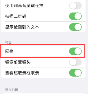 潼南苹果手机维修网点分享iPhone如何开启九宫格构图功能 