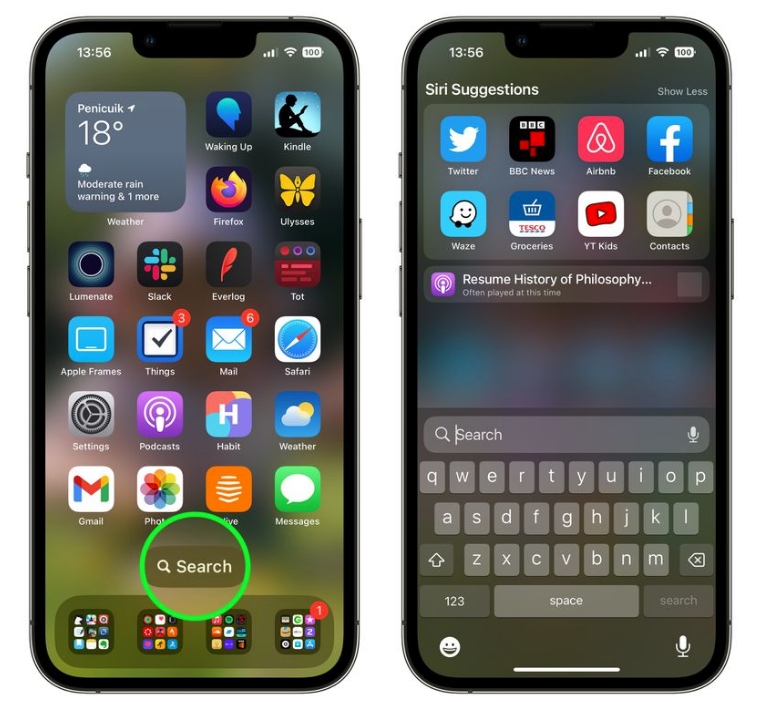 潼南苹果手机维修分享升级到 iOS 16 后，如何删除主屏幕上的搜索按钮 